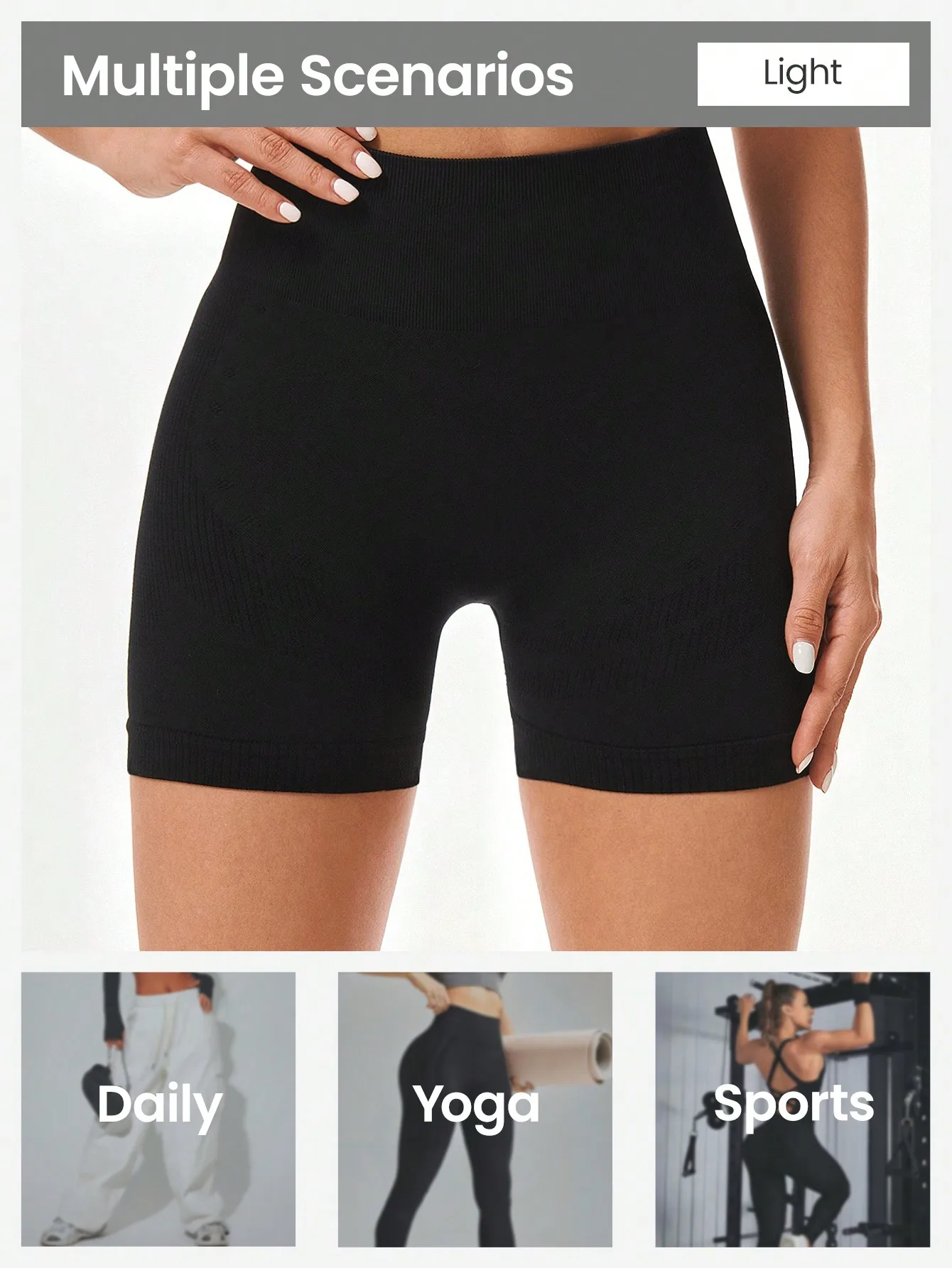 Solid Color Sports Shorts 3