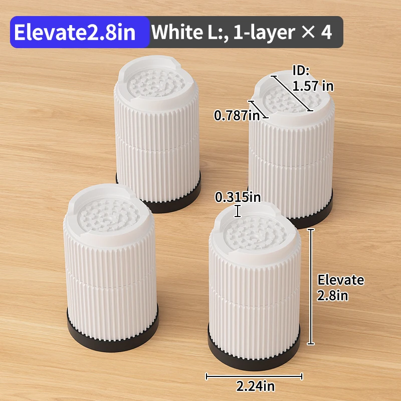 Stackable Non-Slip Furniture Risers with Noise-Reducing Design