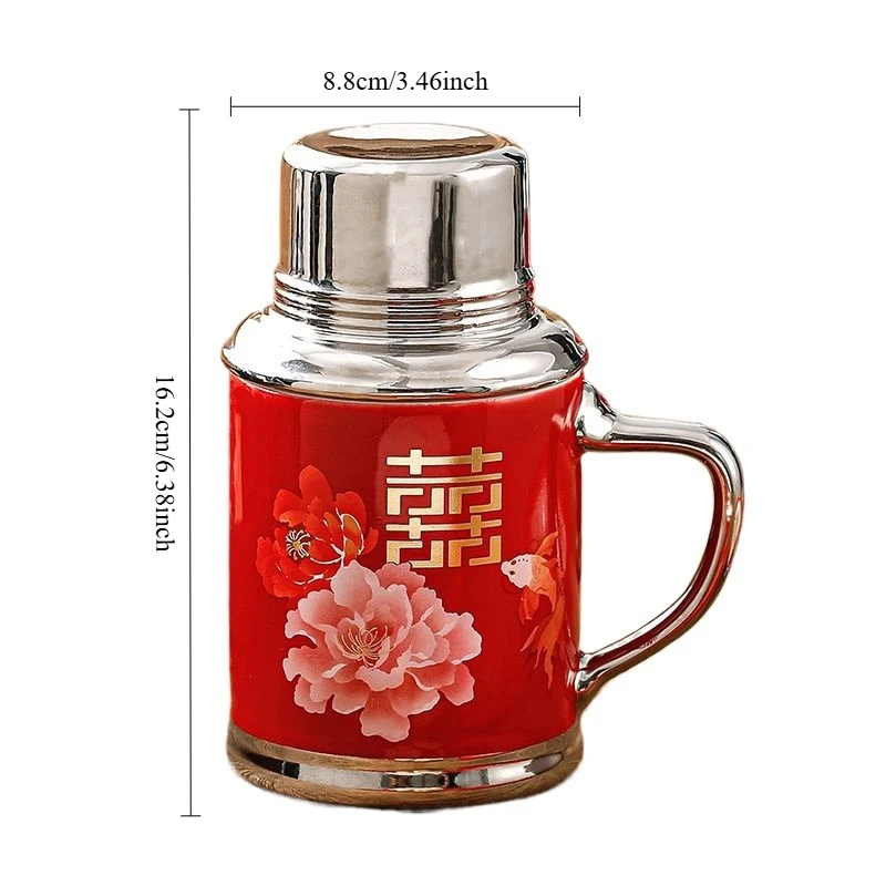 Vintage Retro Ceramic Mug with Lid - Wedding Gift, Home Decorative Coffee Cup for Tea/Coffee & Hot Beverages