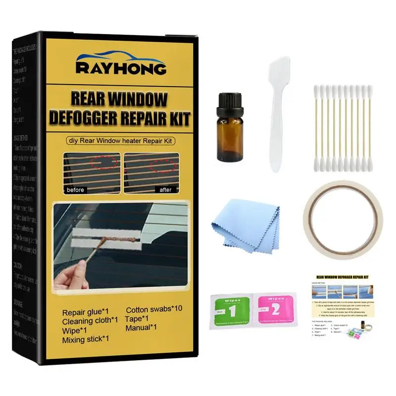 

Car Rear Window Defogger Repair Kit Rear Window Defroster Grid Line Repair Kit Fix Broken Defogger Grid Line Auto Care Accessory