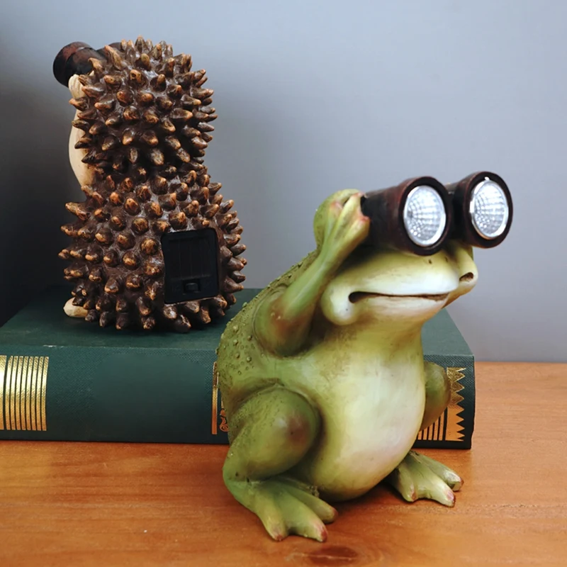 bright solar lights Garden Statues Frog Decor Sculptures Solar Resin Figurines With LED Lights Solar Hedgehog Lights Animal Ornaments best outdoor solar lights