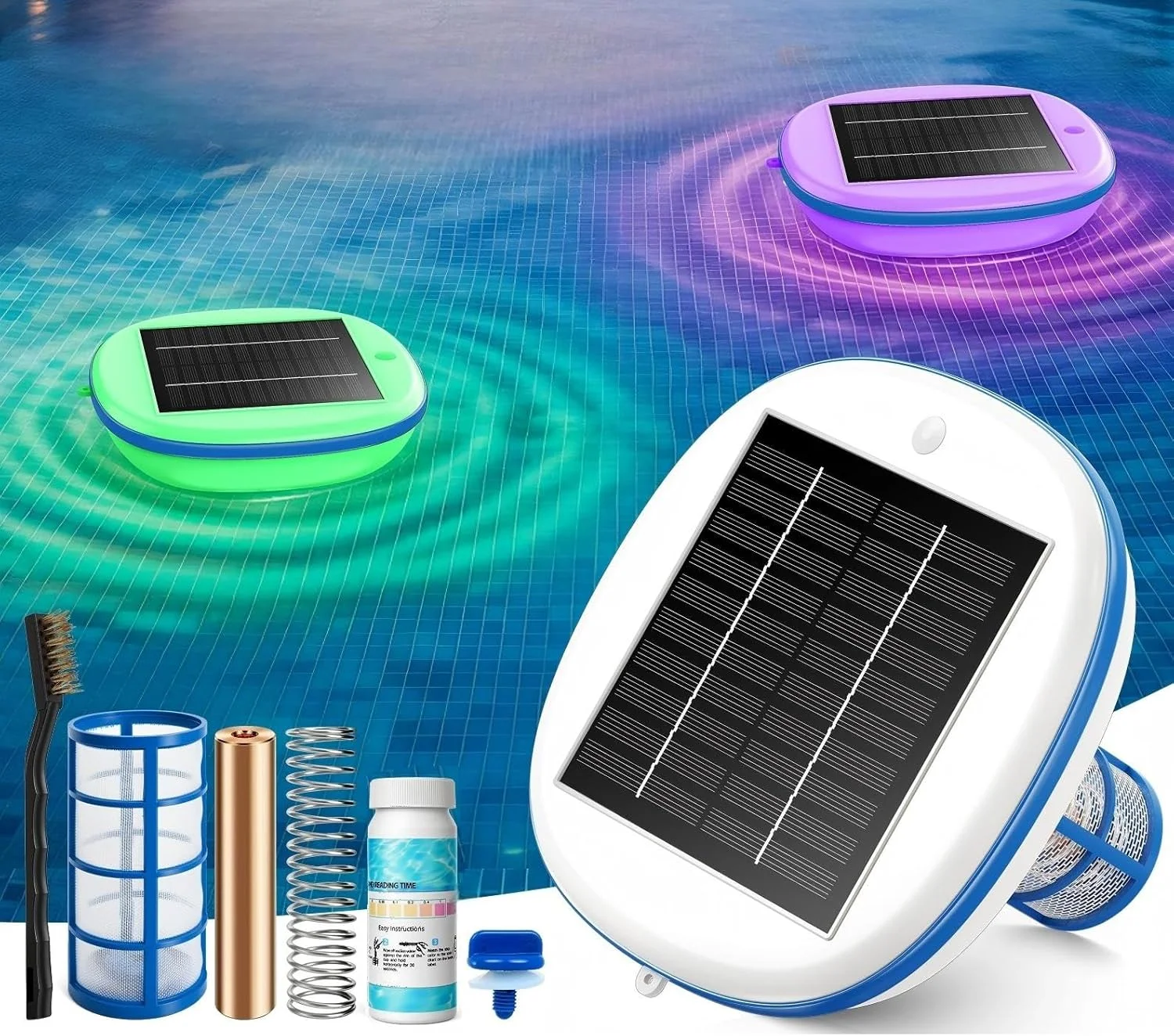 Solar Powered Pool Ionizer Cleaner Silver Ion Swimming Pool SPA Fountain Cleaner Swim Pool Cleaning Equipment