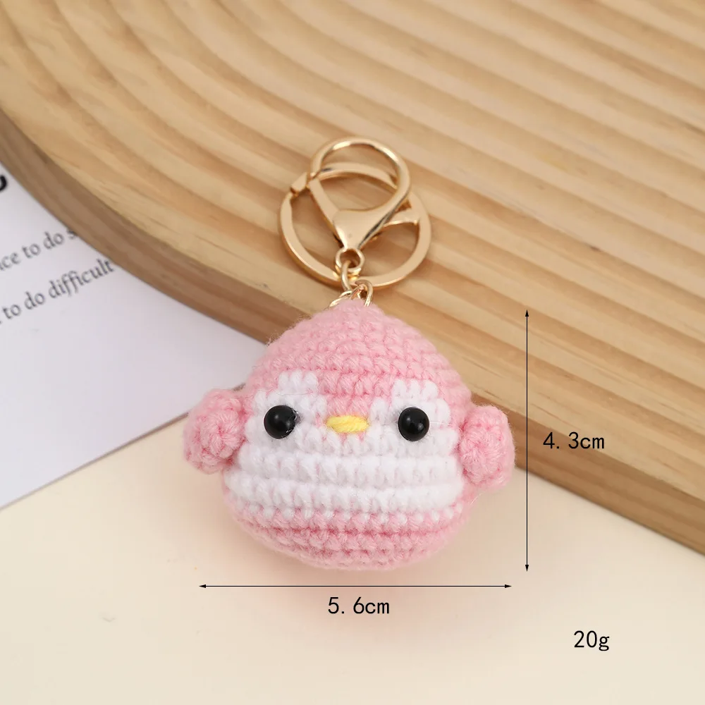 Niedlicher gehäkelter Tier-Anhänger, handgewebte Puppe, Schlüsselanhänger, gestrickt, Kaninchen-Frosch-Anhänger, Tasche, Dekor, Geschenk – Detail 10