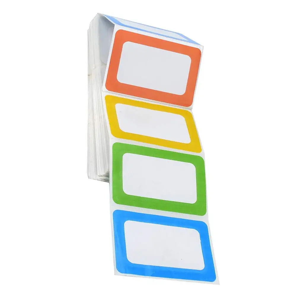 300Pcs 다채로운 이름 태그 스티커 사무실 교실 가족 회의를위한 빈 접착 라벨 다목적 정렬 이름 스티커