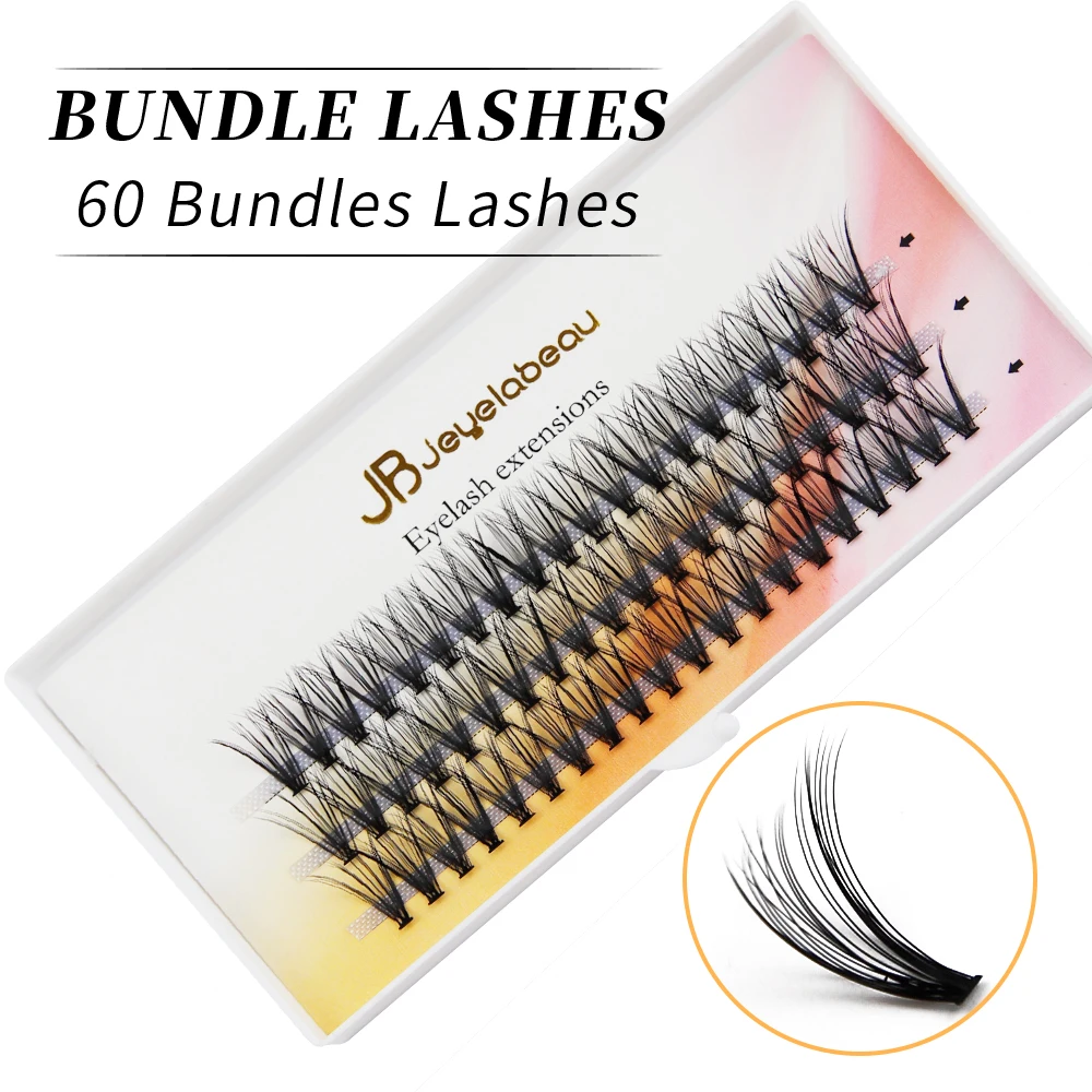 

JB Jeyelabeau Natural 10D/20D/30D/40D DIY Cluster Lashes 60 Bundles Individual Mink Eyelashes Lash Fluffy Makeup Cilias Supplies