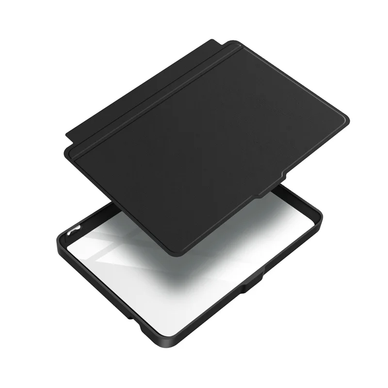 Detachable Acrylic Clear Back Case with PU Leather Smart Sleep Cover