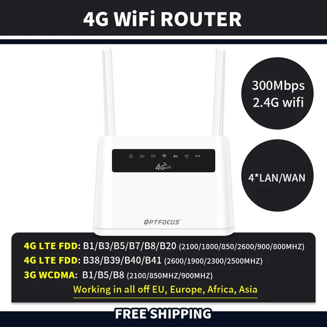 OPTFOCUS 300 mb s CAT4 LTE routery karta SIM 3G 4G Router wifi Modem przenośny Router punkt
