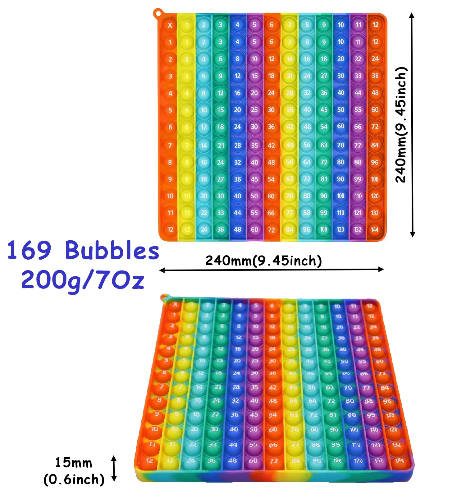 Grande P0PP Com 1-100 Números Brinquedo Jogo De Mesa, Quadrado Arco-Íris  Dimple Números 100 Brinquedos De Matemática De Bolha, Exercício Crianças