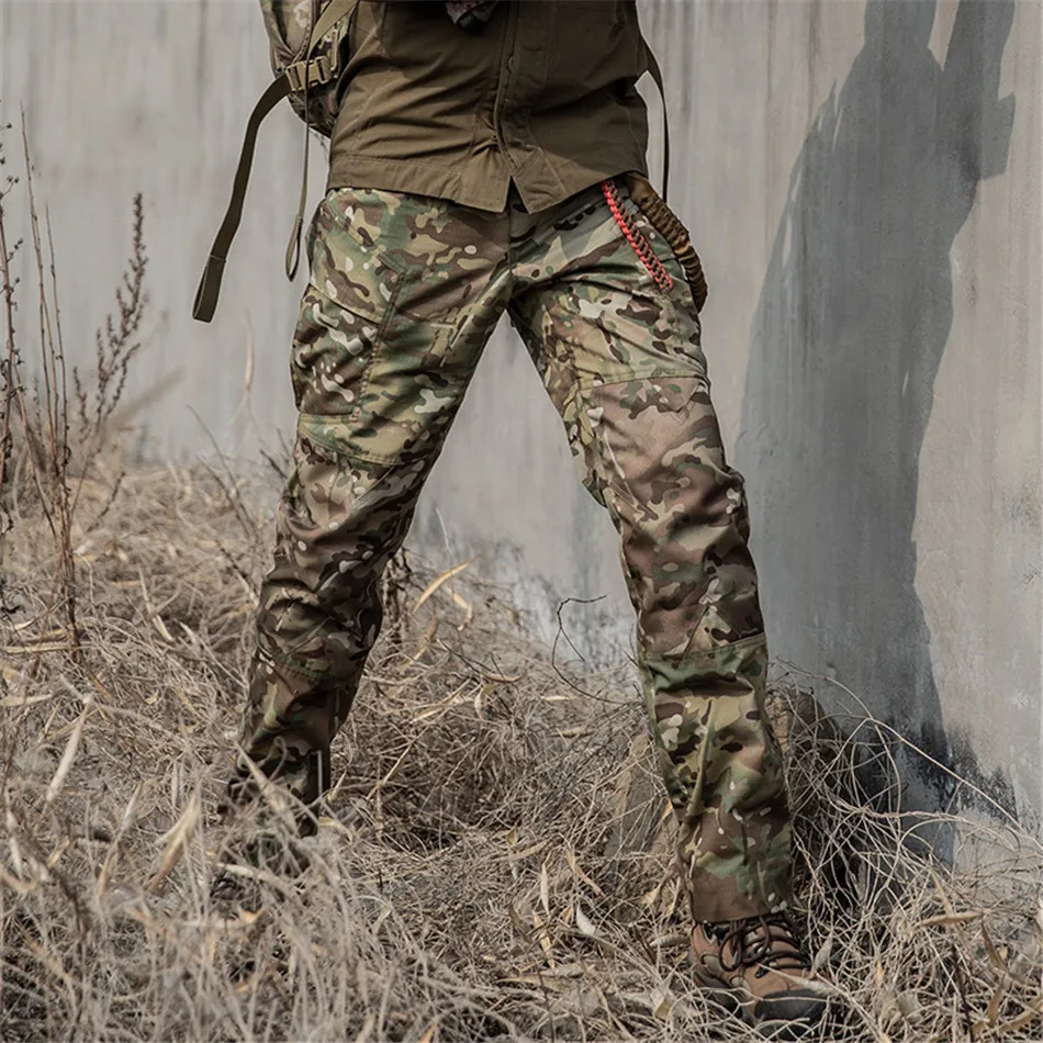 

Camouflage Combat Tactical Trousers Outdoor Men Hiking Camping Cargo Pants Men 600D Waterproof Wear-resistant Military Pants