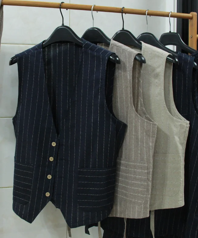 Gilet di lino estivo da uomo - immagine 2