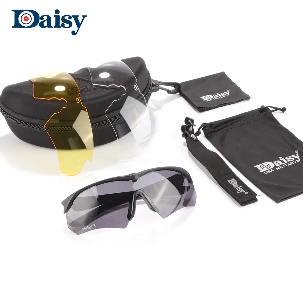 EnzoDate Militaire Alpha Ballistic Goggles Tactique Armée Lunettes de Soleil Airsoft CS Paintball Lunettes 3 Lens Kit (Noir