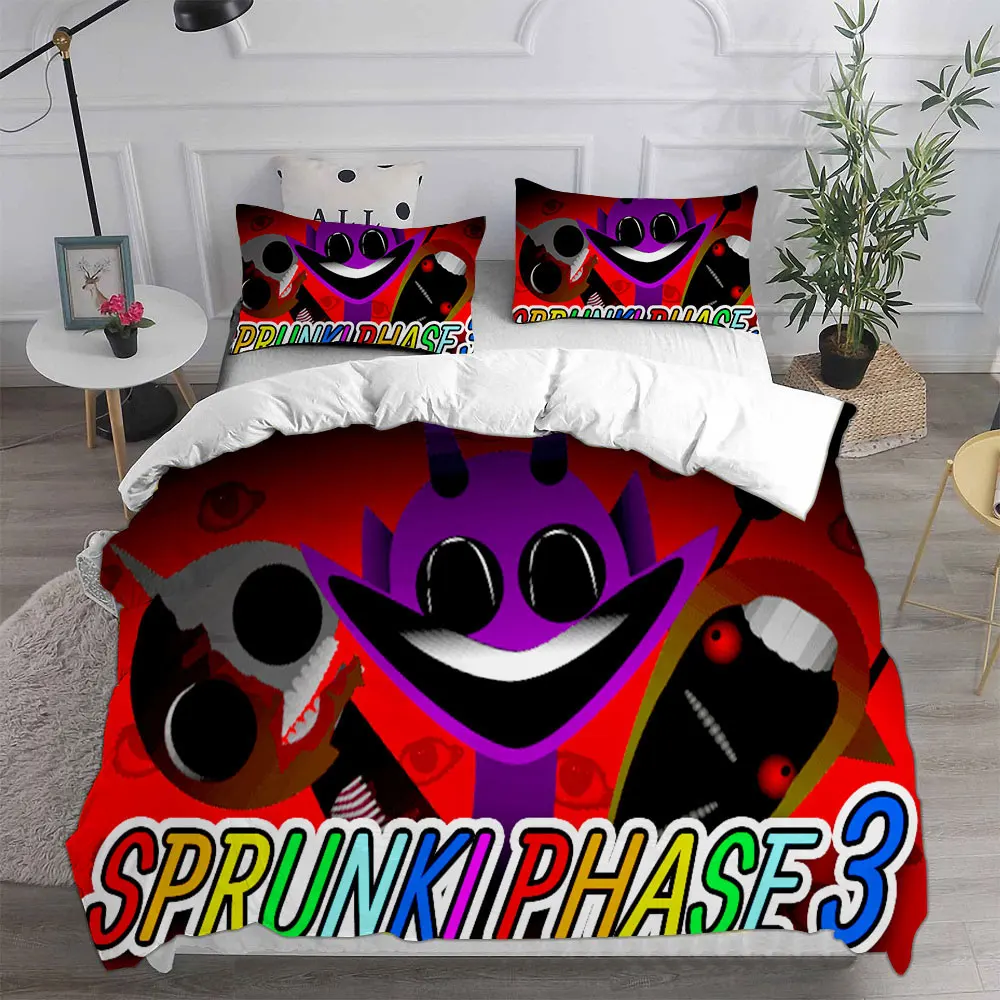 Sprunki Bedding Sets Soft Bed Cover Comforter Duvet Cover Pillow Case 2-3 Pieces Sets Teenagers Children's Gifts Bedroom Decor 4