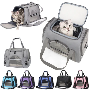 Cat Bags Portable Dog Carrier Bag Mesh Breathable Foldable Cats Carrier Bag Travel Breathable Transport Handbag Pet Travel Bags