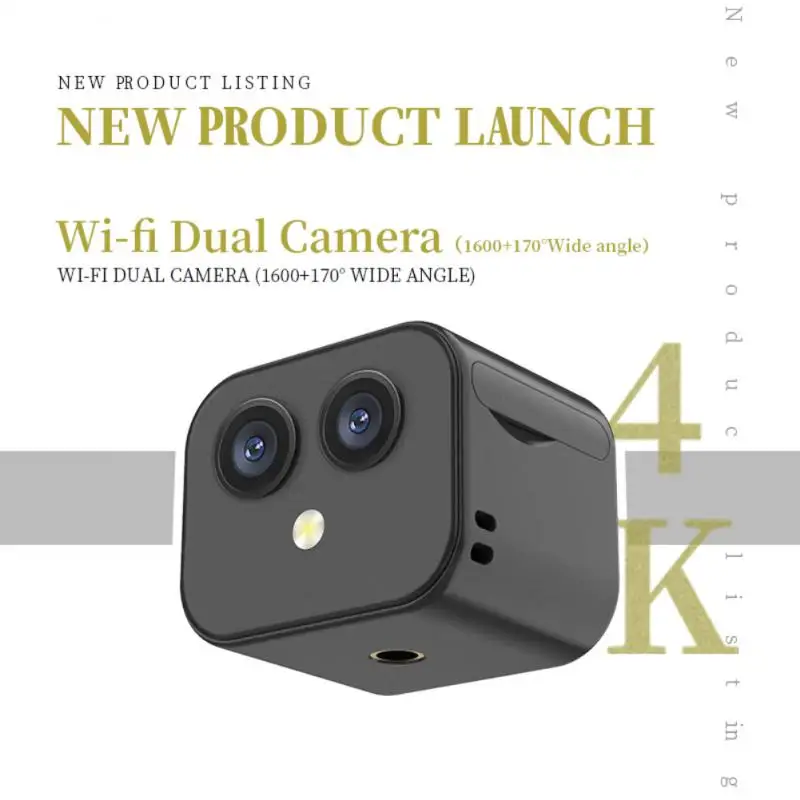 

Mini WiFi Dual Camera 4K 1080P Full-HD Night Vision Wireless Mini Camcorders App Remote Monitoring Two-Way Intercom Cameras