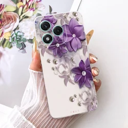 Stylish Clover Lotus Painted Soft Silicone Case - Honor 400 Pro (6291)