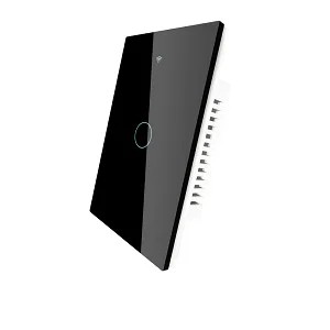 MOES Smart Glass Panel Switch Smart Life/Tuya App Multi-Control Association, Voice Control with Alexa,Google Home,1/2/3/4 Gang 1 Gang Black