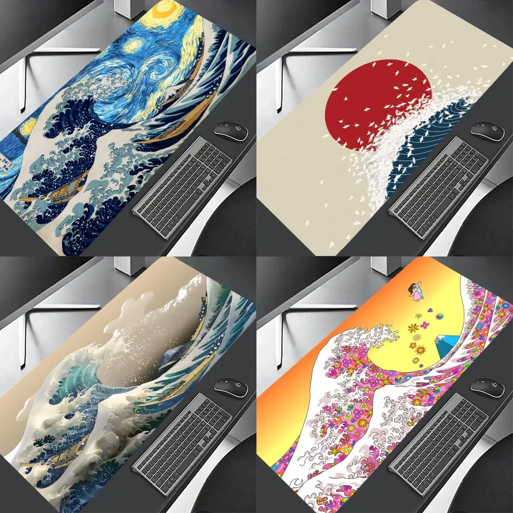 Japanese Art Wave Painting  Mouse Pad Professional E-Sports Mouse Pad Fine Surface Gaming Rubber Mouse Pad Smooth Desk Pad