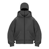 Streetwear Couple Tops Gothic Balaclava Integrated Hoodie Y2k Winter Men Soild Color Ninja Pullover Hip Hop Splicing Sweatshirt 5