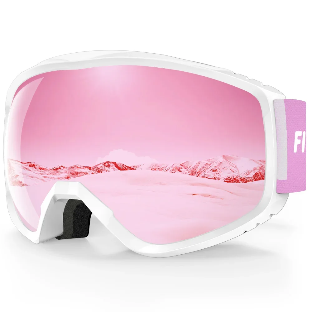 OutdoorMaster Lentes de esquí para niños y niñas, con protección  ultravioleta 100%, compatibles con casco, para nieve