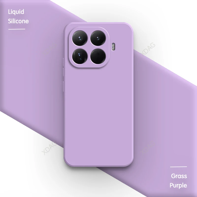Square Liquid Soft Silicone Phone Case with Shockproof Camera Protection and Classic Back Design