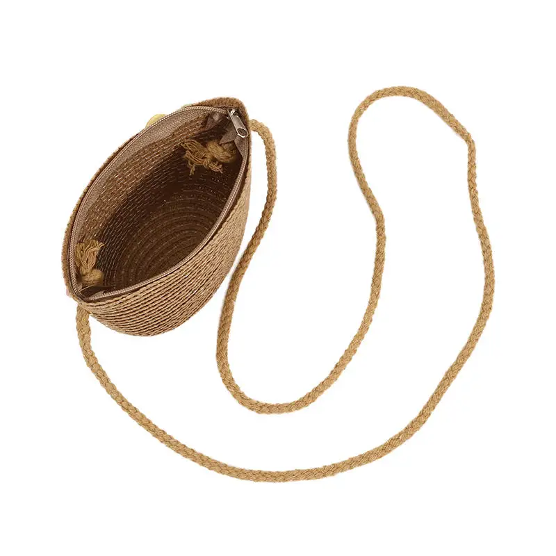 Straw-woven Girls' Summer Lightweight Children's Cute Small Shoulder Bag Coin Purse Beach Small Bag Trendy Crossbody Bag﻿