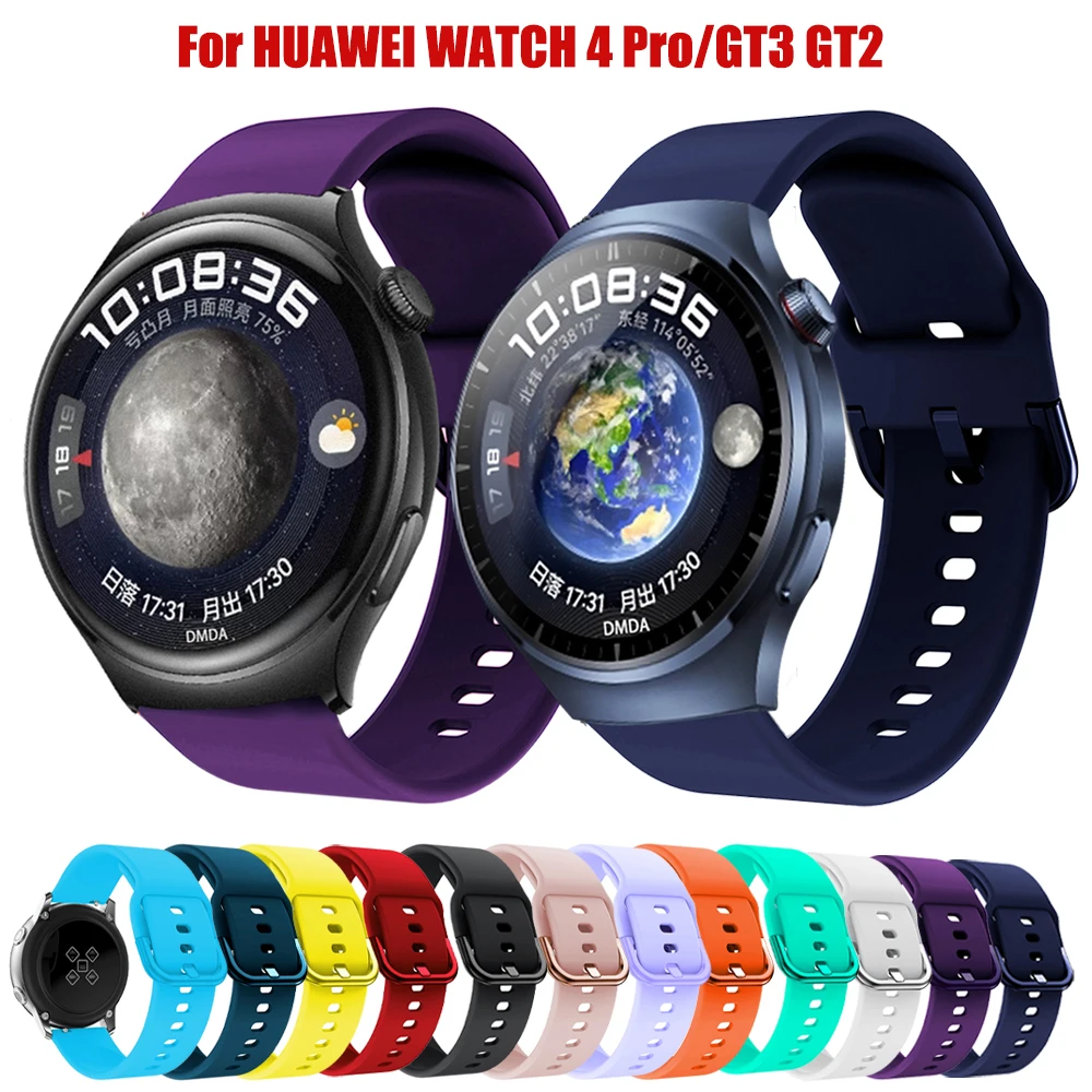 

Ремешок силиконовый для Huawei GT3 GT2 Pro 46 мм 42 мм, мягкий цветной браслет для HUAWEI WATCH 4 Pro/Honor GS Pro, 22 мм 20 мм