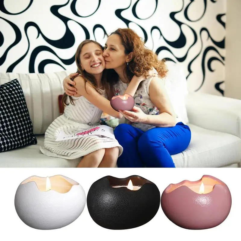 

Egg Shaped Candle Holders 1PCS Multipurpose lightweight Tea Lights Holder Elegant Multipurpose Scented Light Holder for Home