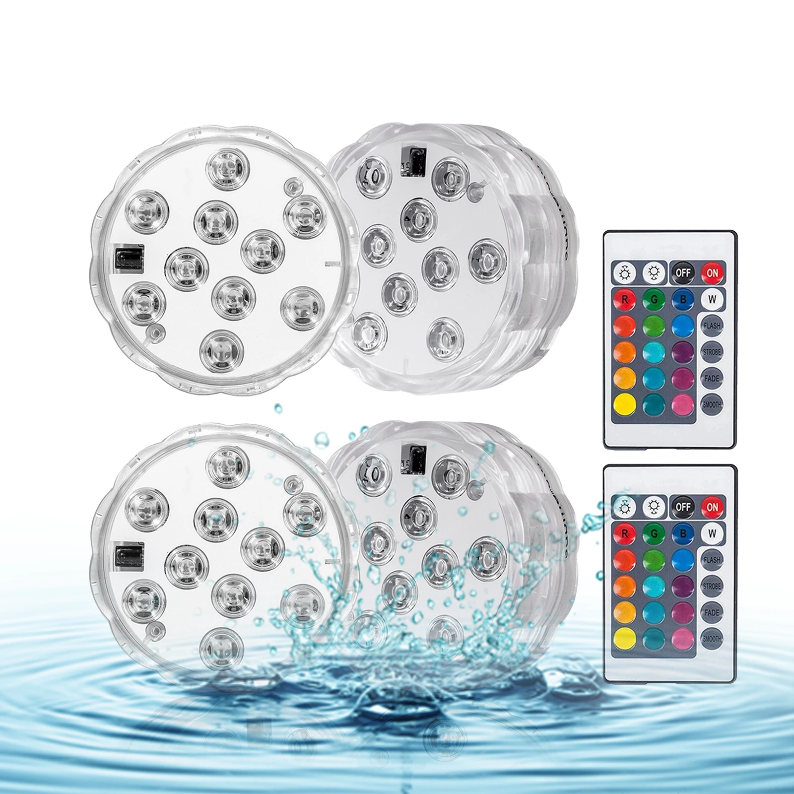 4PCS RGB 16 Colors Aquarium LED Lights with Remotes Waterproof