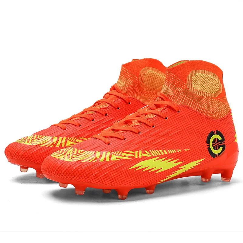 

Unisex Cleats AG Football Shoes Outdoor Professional Training Boots Mixed Color Long Spikes Soccer Sneakers Turf Futsal