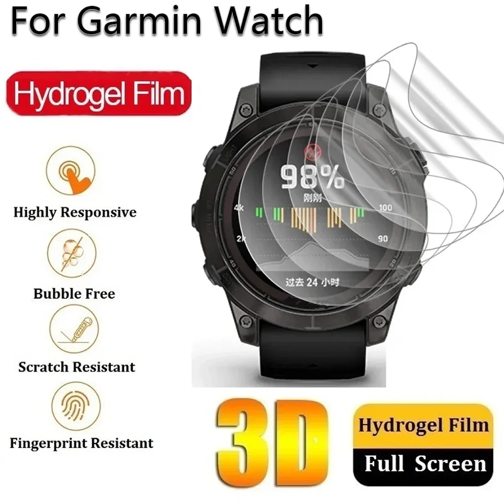 Premium Anti-Scratch Screen Protector for Garmin Fenix Series - Hydrogel Film (1-5 Pack)