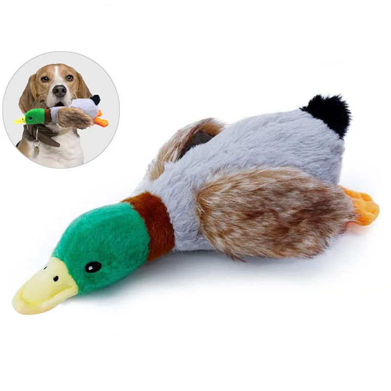 

Cute Plush Duck Sound Toy Stuffed Squeaky Animal Squeak Dog Toy Cleaning Tooth Dog Chew Rope Toys funny plush toys for cats