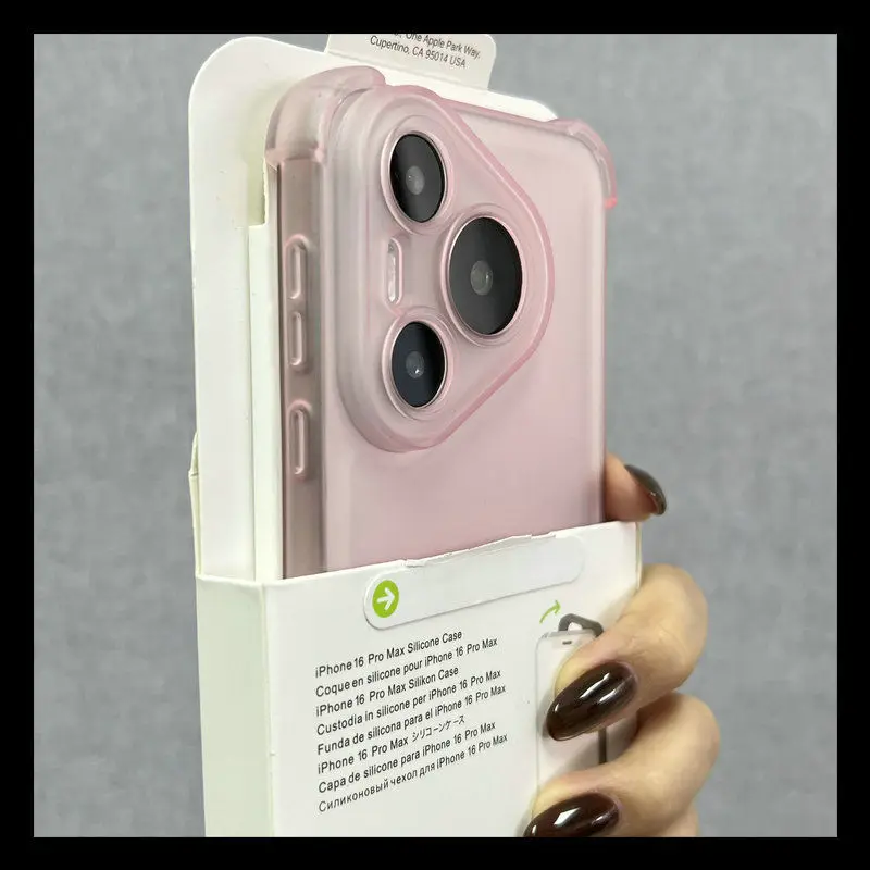 Shockproof Matte Translucent Silicone Phone Case with Clear Airbag Protection
