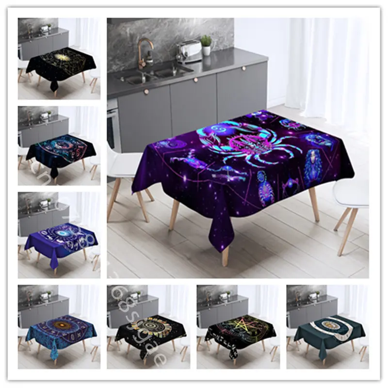 

Tarot Psychedelic Tablecloth Living Room Table Cloth Household Waterproof Family Party Desk Kitchen Dining Rectangle Tablecloths