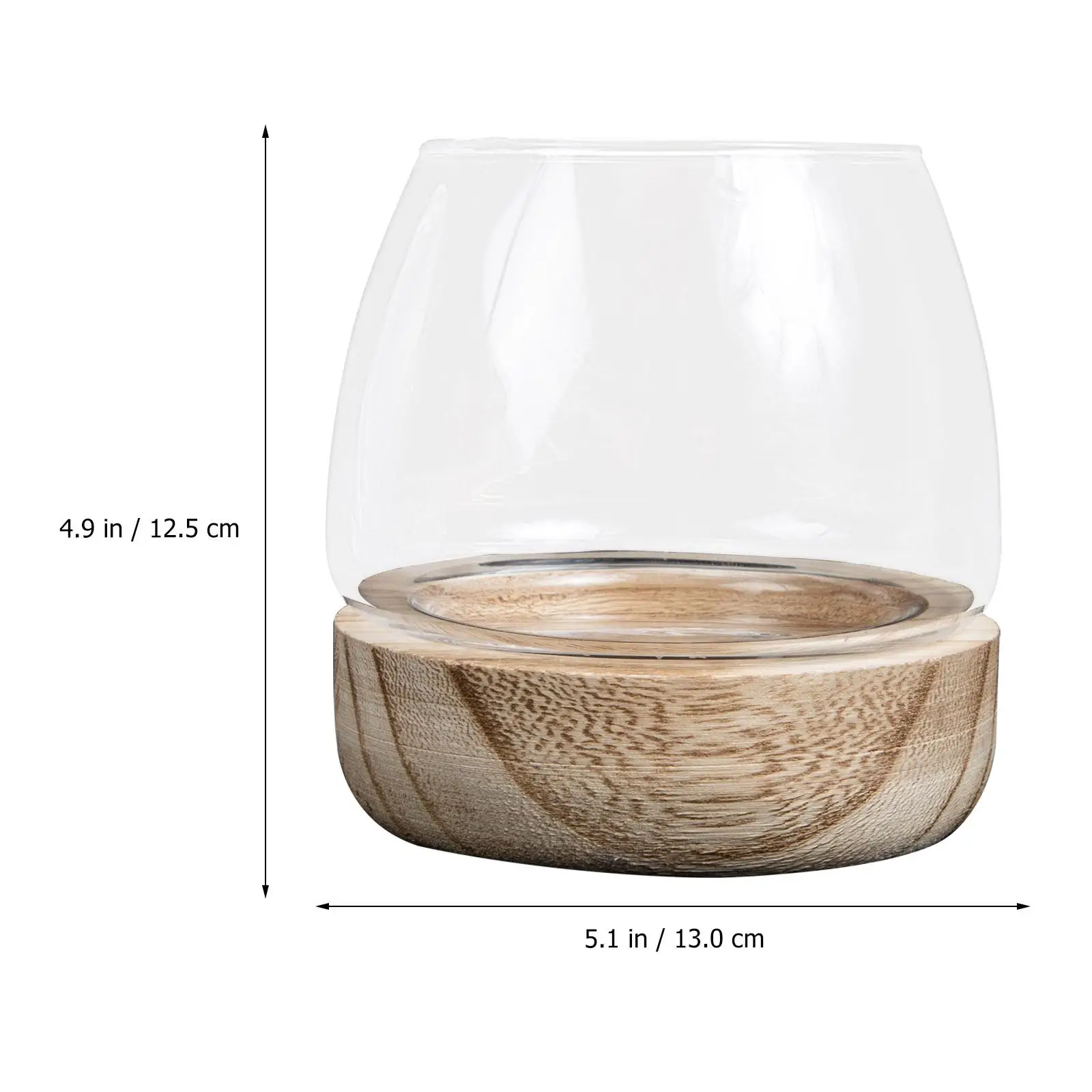 Glass Vase Fish Tank Wooden Base Home Decor Small chid Planter Aquarium Storage 50ml Plant Terrariums Bottle 4