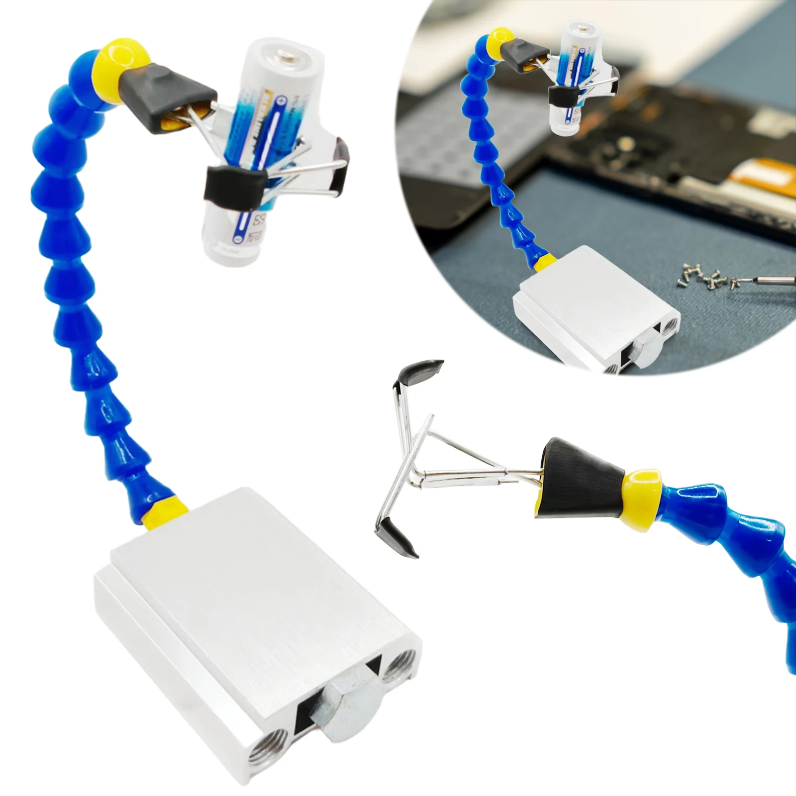 1/4In Thread Bench Vise Table Clamp 360-Degree Rotation Soldering Iron Holder PCB Welding Repair Tool Octopus Clamp Accessories