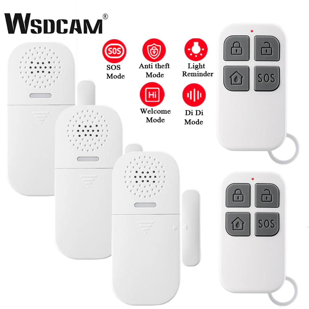 

WSDCAM Door Window Alarm Wireless Fridge Alarm Kids Safety Remote Controls Door Entry Burglar Magnetic Sensor Security Alert Kit