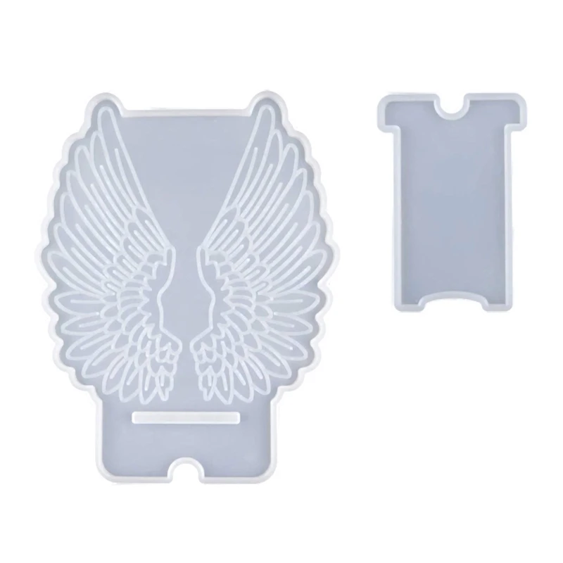 

N58F Personality Cell Phone Stand Wing Resin Mold Silicone Phone Stand Mold Phone Holder Epoxy Casting Moulds for DIY Craft