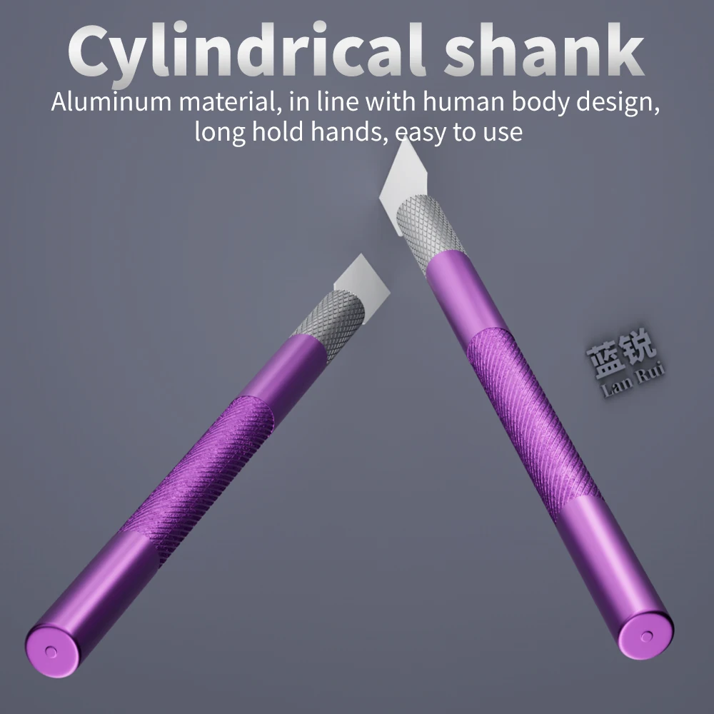 Lanrui AK 프로스트 블레이드 세라믹 주석 스크레이퍼 나이프 솔더 페이스트 PCB Reballing 휴대 전화 수리 도구 용 비자 성 핸들