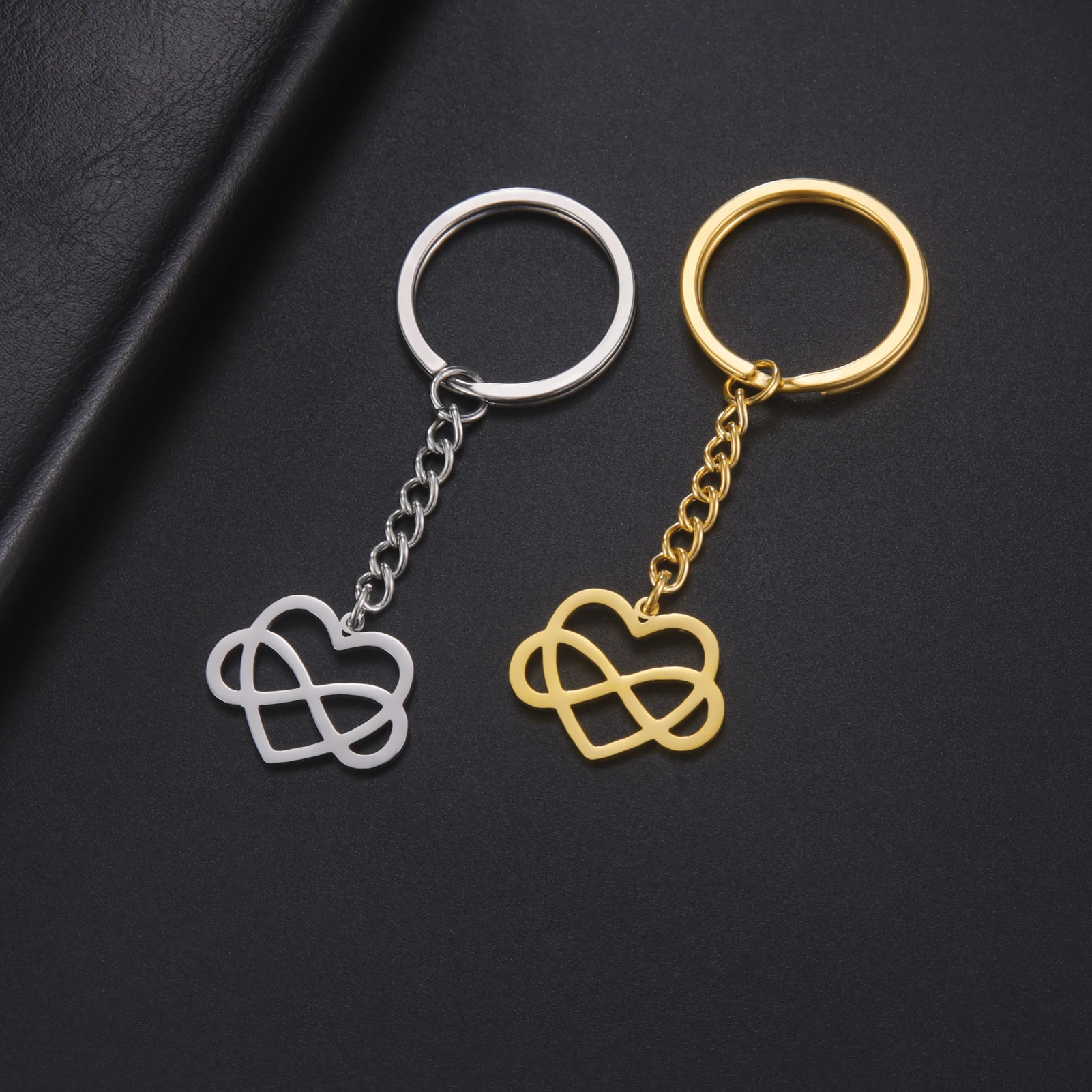 Kkjoy Infinite Love Anhänger Schlüsselanhänger für Frauen Paar Auto Schlüsselanhänger Edelstahl Schmuck Geburtstagsgeschenk