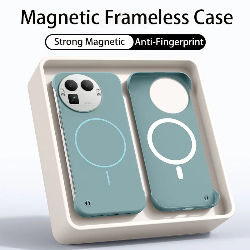Magsafe-Compatible Frameless Magnetic Wireless Charging Slim Hard Back Phone Case