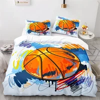 Boys Basketball Bedding Set Sports Theme 3D Ball Duvet Cover Full King For Teen Men Microfiber Competitive Game Comforter Cover 1