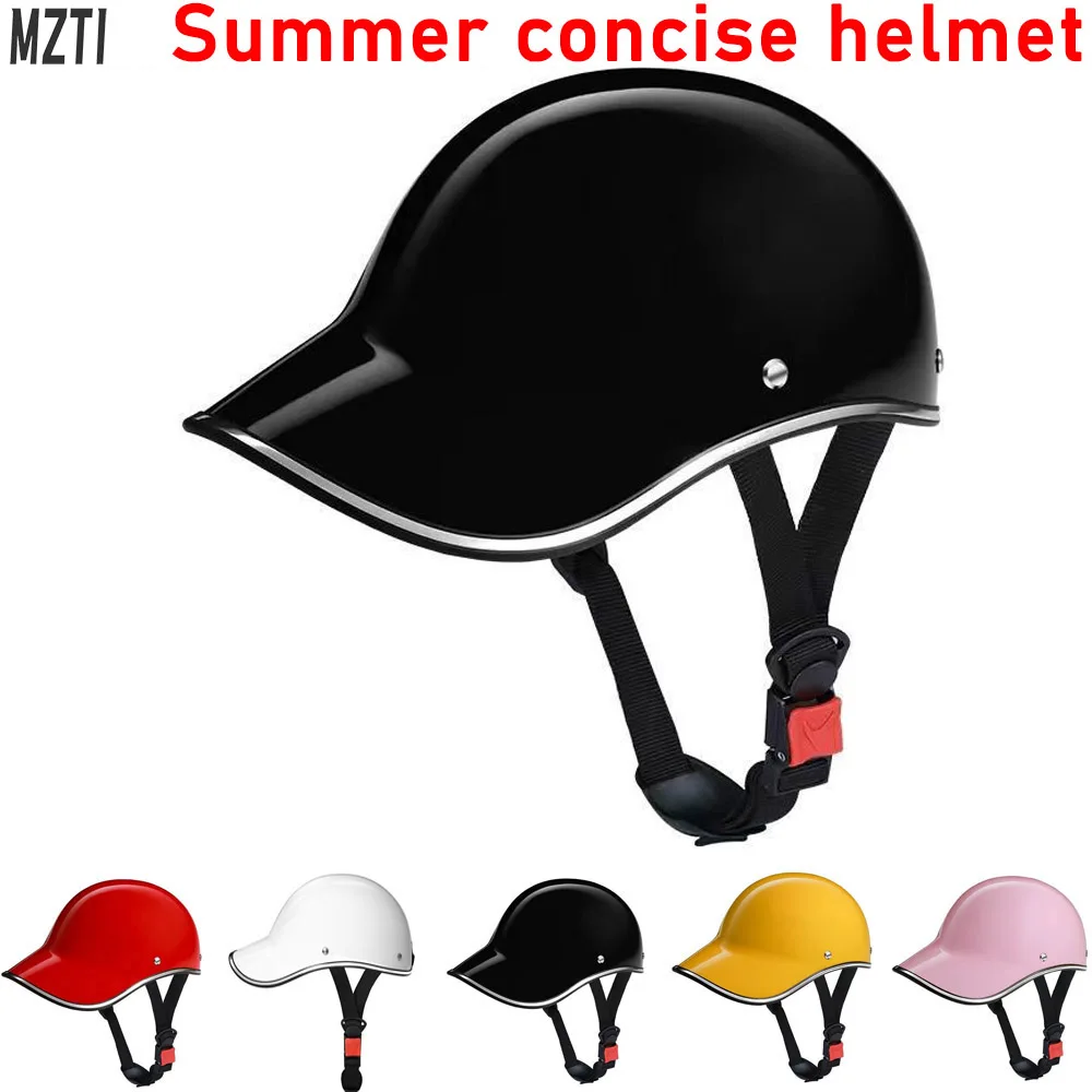 

2023 New Motorcycle Adult Summer Light Electric Bicycle Helmets Bike Classic Scooter Universal Men Women's Moto Helmet Supplies
