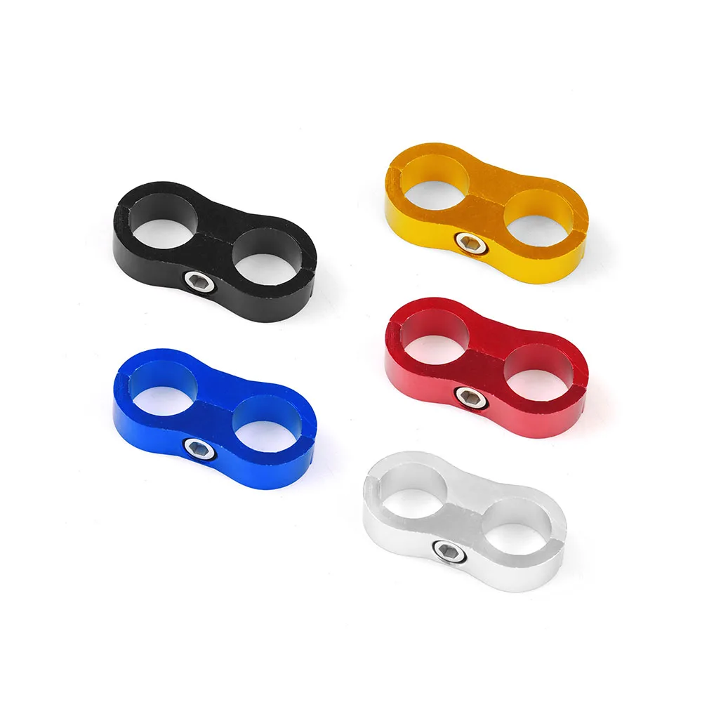 Hose Clamps Hose Separator Braided Rubber Hose Line Clamp Aluminum Anodized Line Separator Divider Clamp Kit AN4 AN6 AN8 AN10 AN12