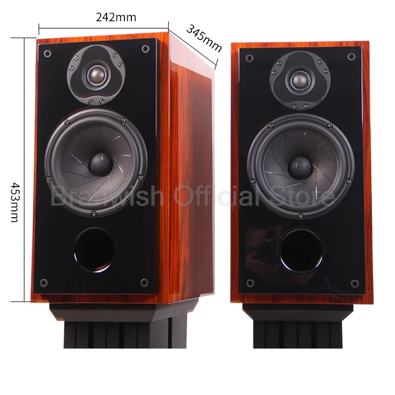 120W*2 Power Speaker 6.5 Inch Passive Subwoofer Speaker Bookshelf HiFi Two-Way Surround Sound Desktop Sound Box