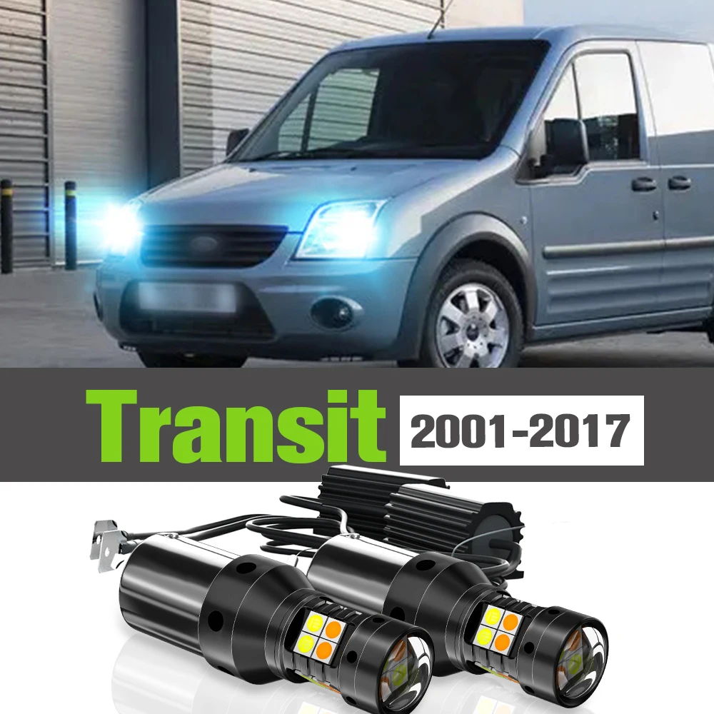 

2x LED Dual Mode Turn Signal+Daytime Running Light DRL Accessories Lamp For Ford Transit 2001-2017 2010 2011 2012 2013 2014 2015