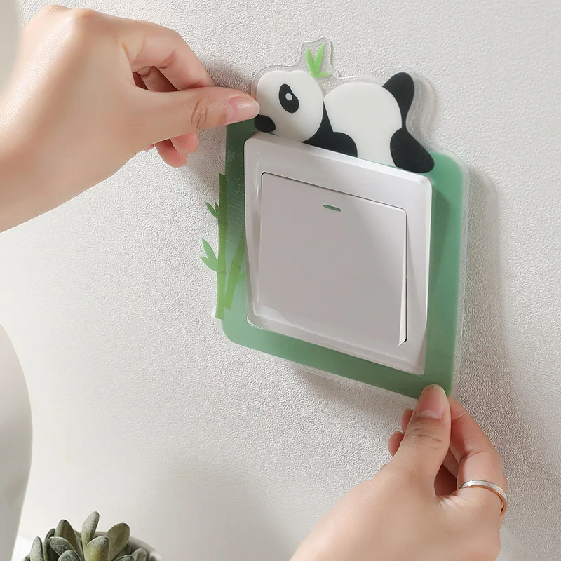 Luminous Switch Covers Soft Cartoon Simple Wall Socket Cover Household Nordic Bedroom Living Room Decoration Universal Protector