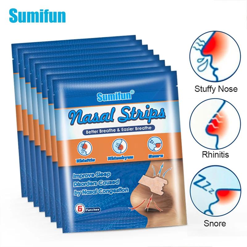 

6/30/60Pcs Sumifun Breathe Nasal Strips Stop Snoring Congestion Anti Runny Nose Snoring Strips Easier Better Breathe Health Care