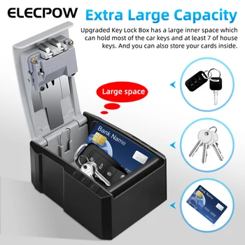Elecpow Wall Mount Key Lock Box 4 Digit Password Code Security Lock No Key for Home Office Key Safe Secret Storage Box Organizer 1