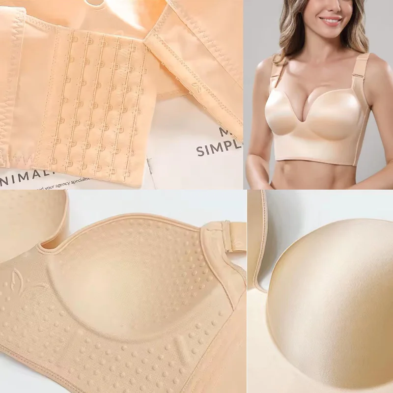 Wireless Push Up Bras for Women Full Coverage Solid Underwear Female Adjustable Plus Size Lingerie 38 40 42 48 50 C D E 6