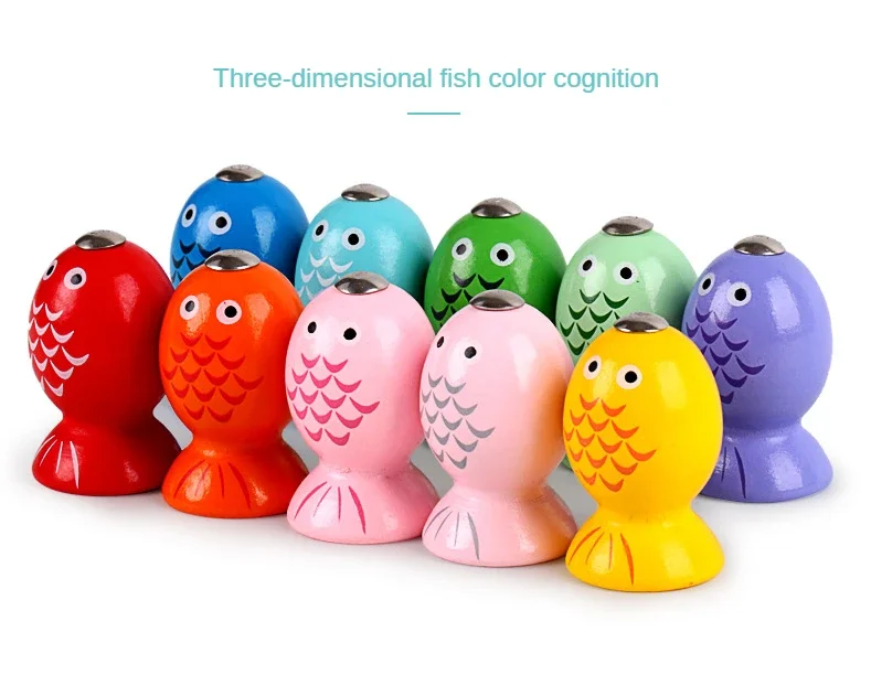 Kids Early Education Props Wooden Magnetic Games 3D Fishing Toy Game Baby Kids Educational Toys Children Birthday Christmas Gift 6